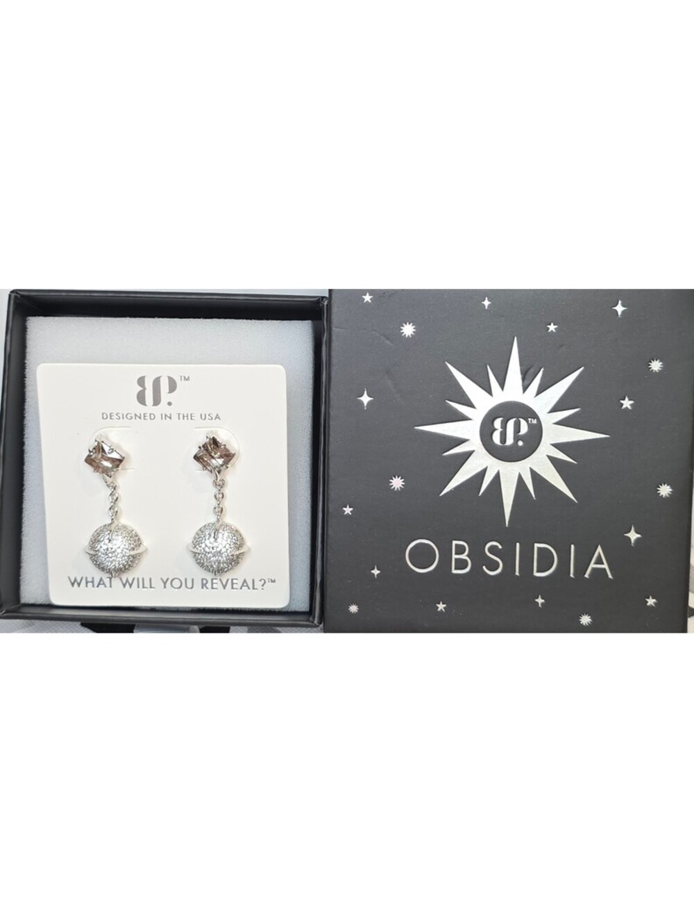 Obsidia Supernova Drip Earrings with Lab-Created Rutilated